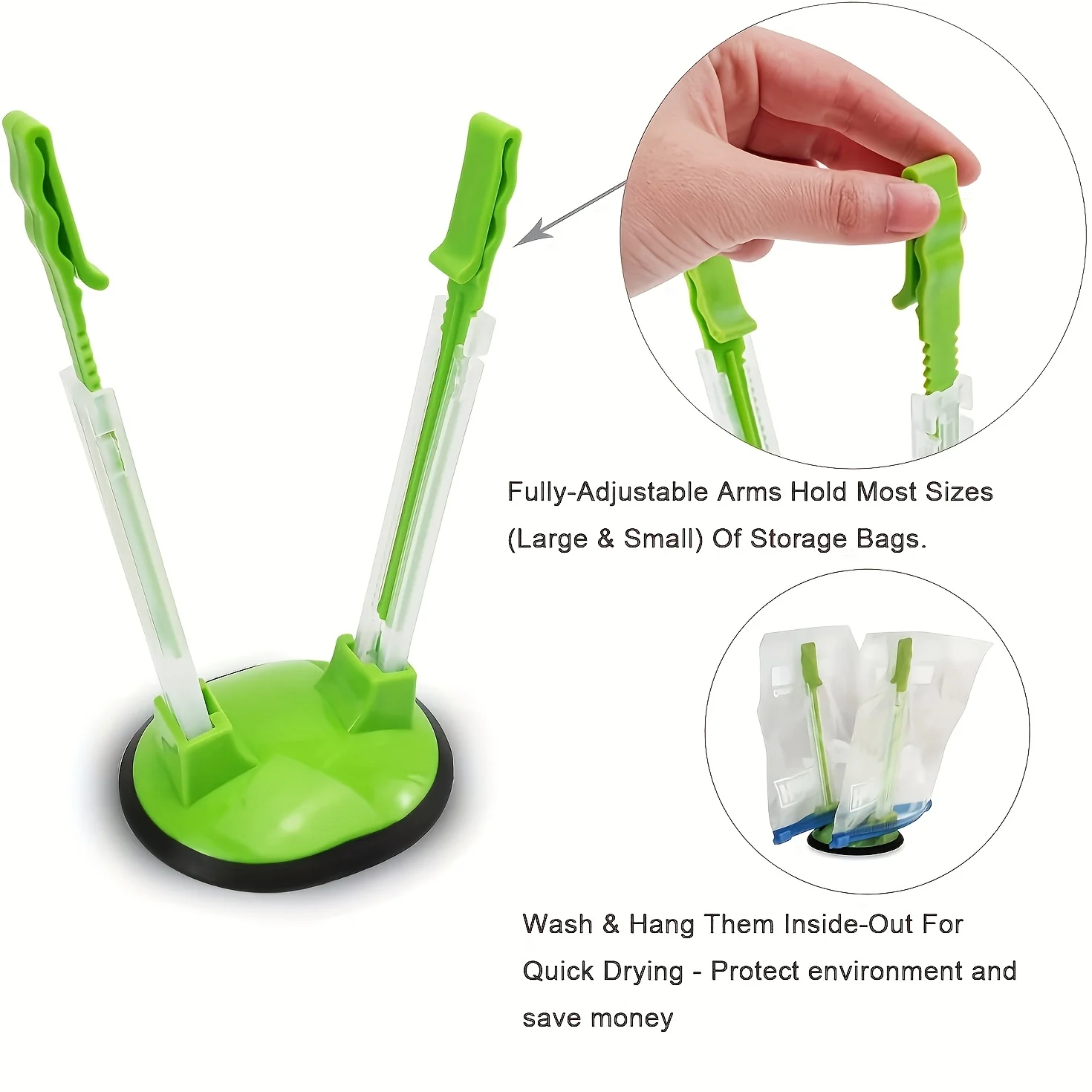 Zipper Bag Holder Plastic Adju - Kitchen Gadgets Rack Storage review and price