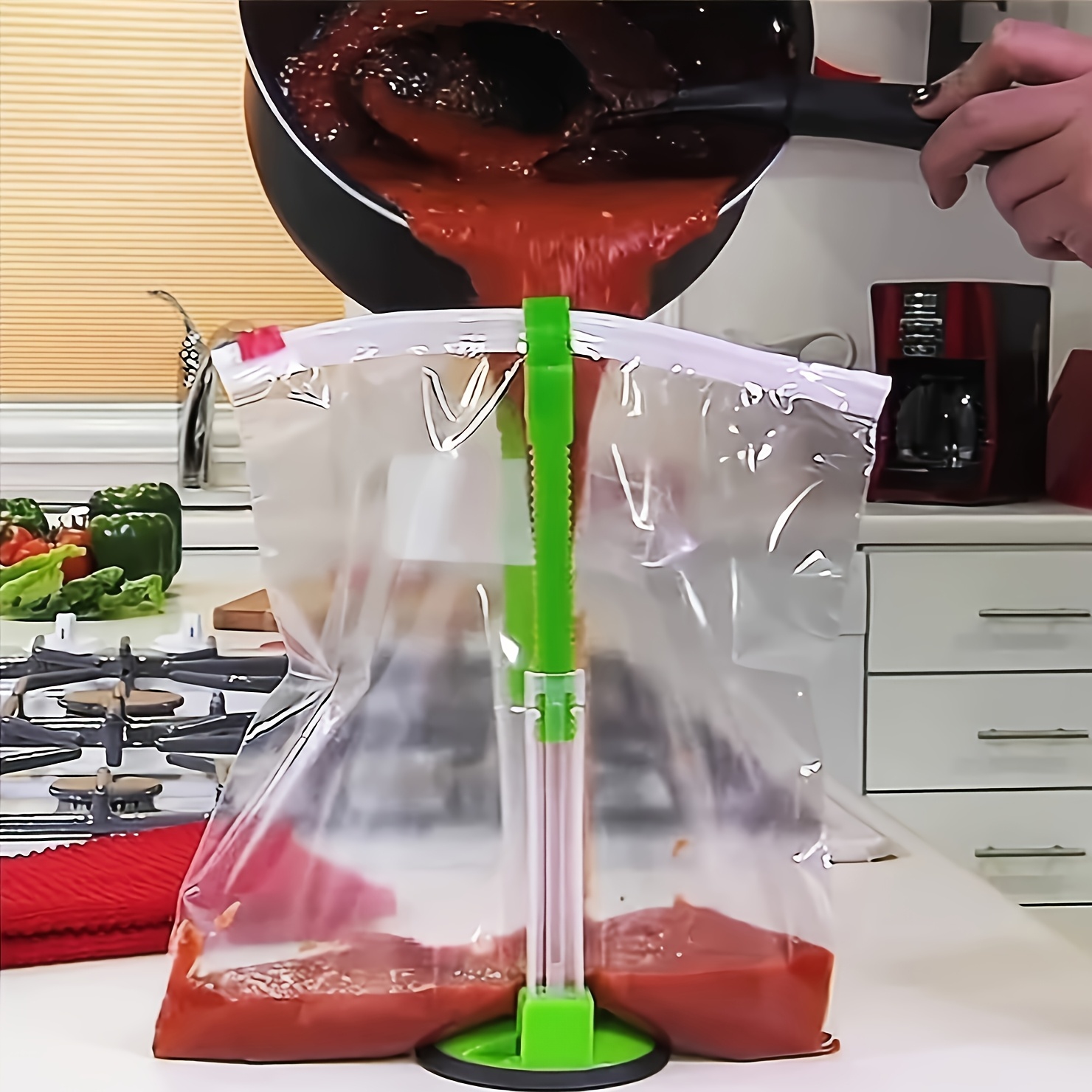 Zipper Bag Holder Plastic Adju - Kitchen Gadgets Rack Storage review and price