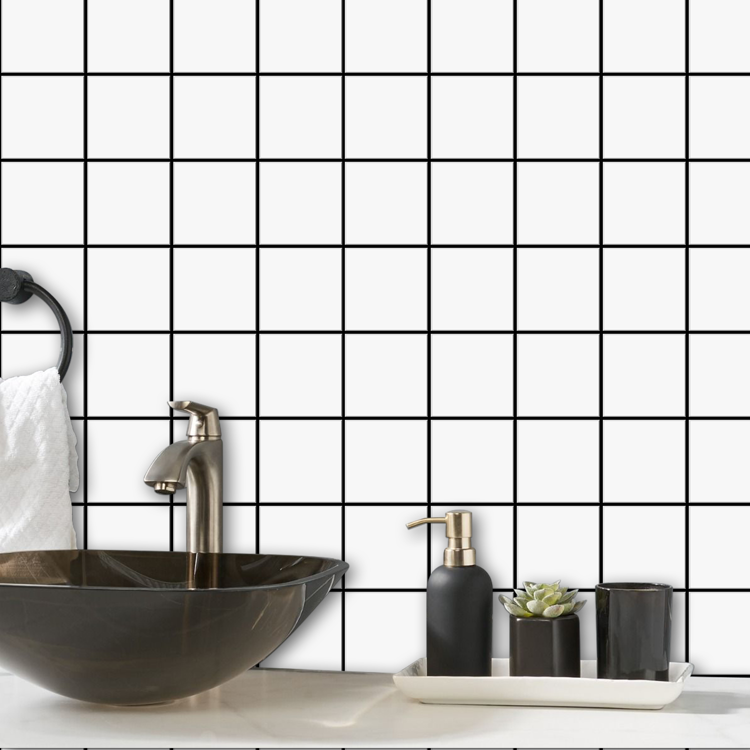 10pcs Premium Square Wall Tile - Kitchen Gadgets Cabinet review and price