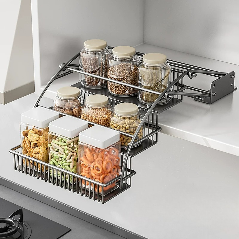 Cabinet Pull Down Basket, 3 Ti - Kitchen Gadgets Cabinet review and price