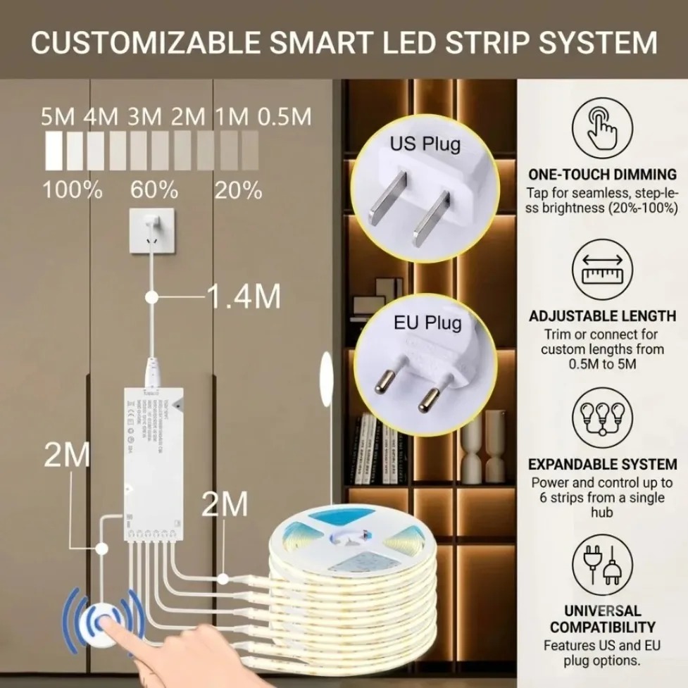 Touch Control Sync COB LED Str - Kitchen Gadgets Cabinet review and price