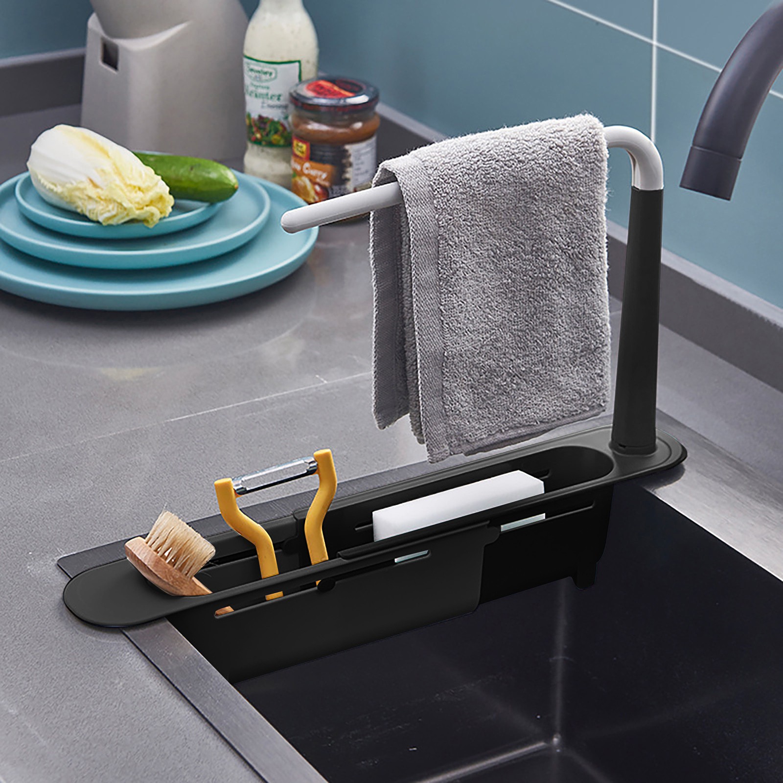elescopic Sink Shelf Drainer R - Kitchen Gadgets Rack Storage review and price
