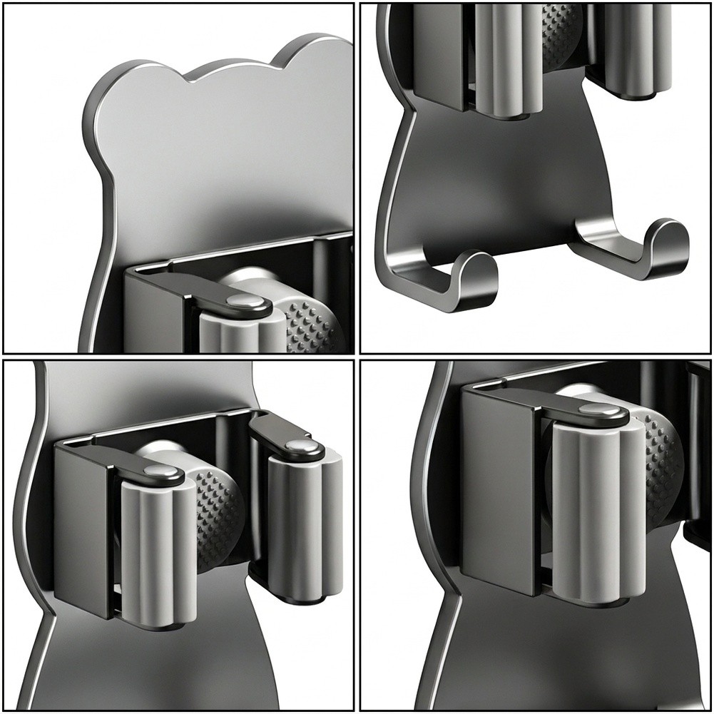 Automatic Clamping Mop Holder  - Kitchen Gadgets Rack Storage review and price