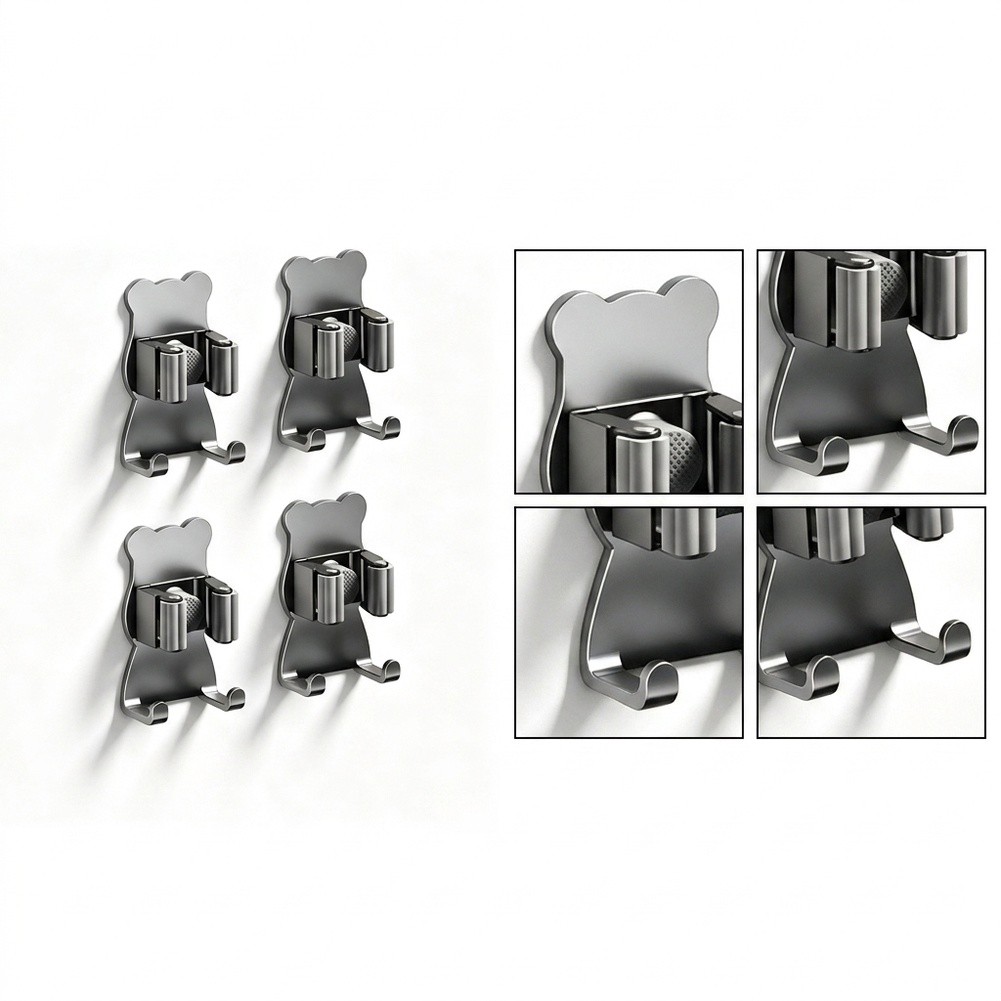 Automatic Clamping Mop Holder  - Kitchen Gadgets Rack Storage review and price