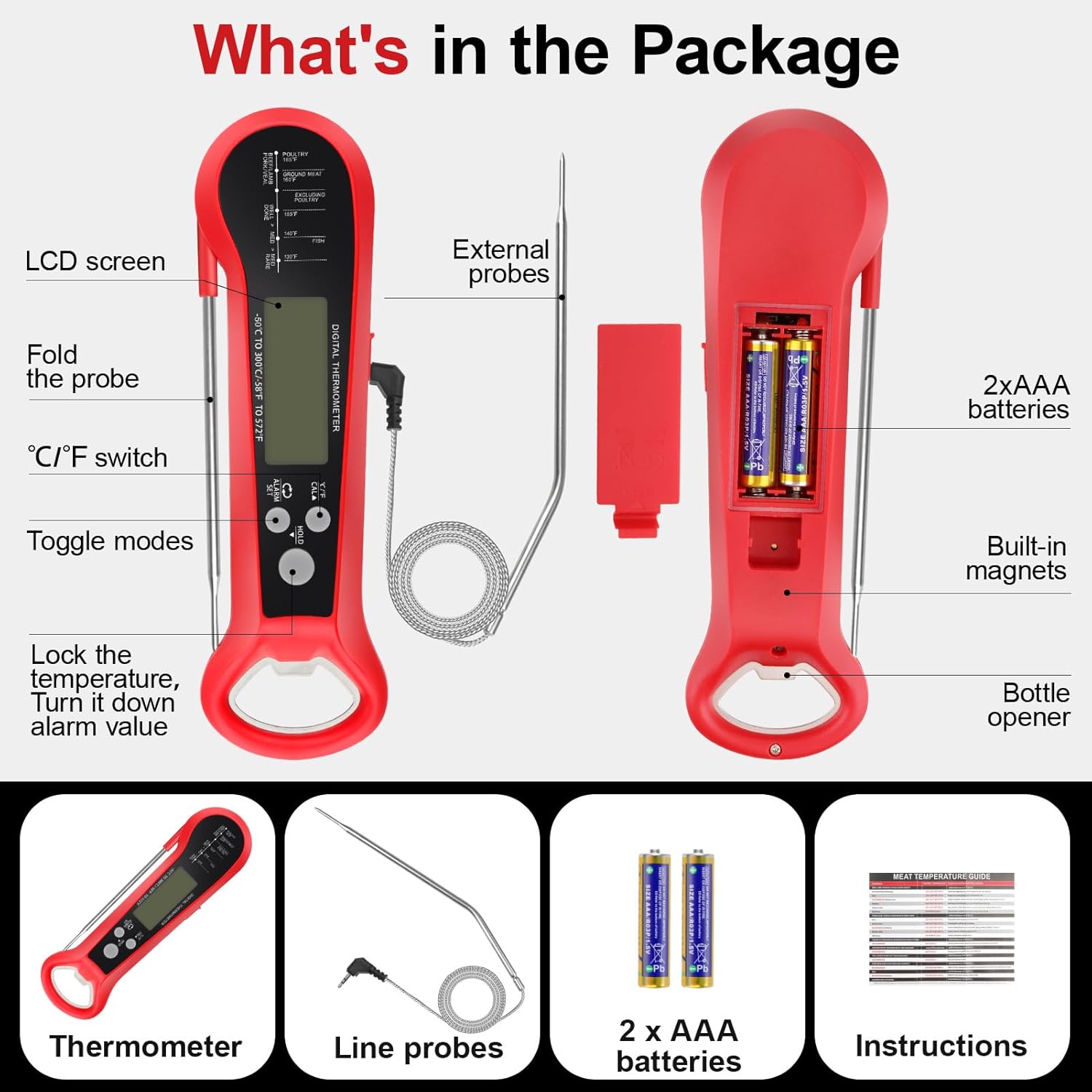 Long Cable Professional Meat T - Instant Read Thermometer review and price